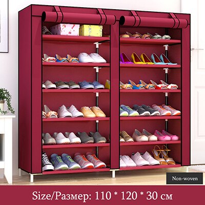 Actionclub Shoe Cabinet Shoes Rack Storage Large Capacity Home Furniture Dust-proof Double Row Shoe Shelves DIY Space Saver