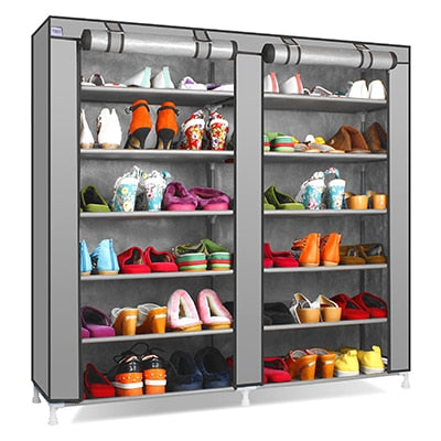 Actionclub Shoe Cabinet Shoes Rack Storage Large Capacity Home Furniture Dust-proof Double Row Shoe Shelves DIY Space Saver