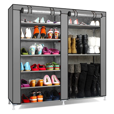 Actionclub Shoe Cabinet Shoes Rack Storage Large Capacity Home Furniture Dust-proof Double Row Shoe Shelves DIY Space Saver