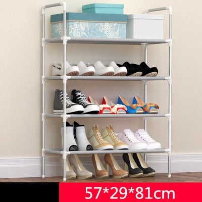 Actionclub Simple Multi-layer DIY Assembly Metal Iron Shoe Shelf Student Dormitory Shoe Storage Rack Large Capacity Shoe Cabinet