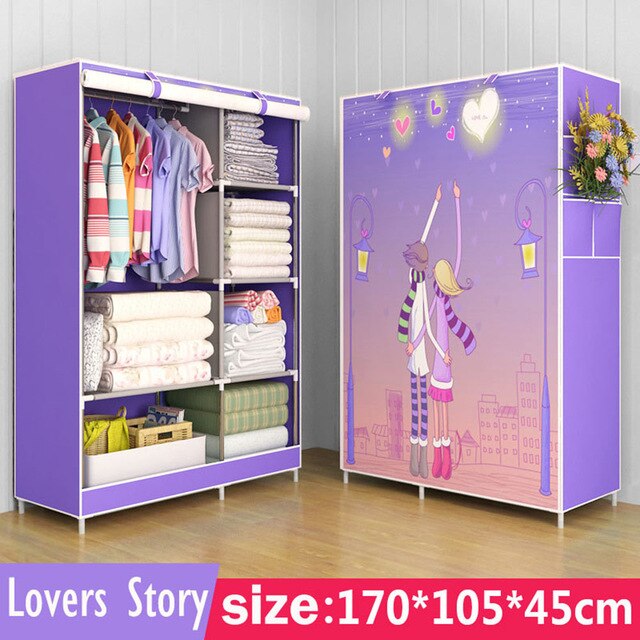 Modern trendy fashion home bedroom furniture storage portable assembly multi-purpose bedroom storage cabinets wardrobe closets