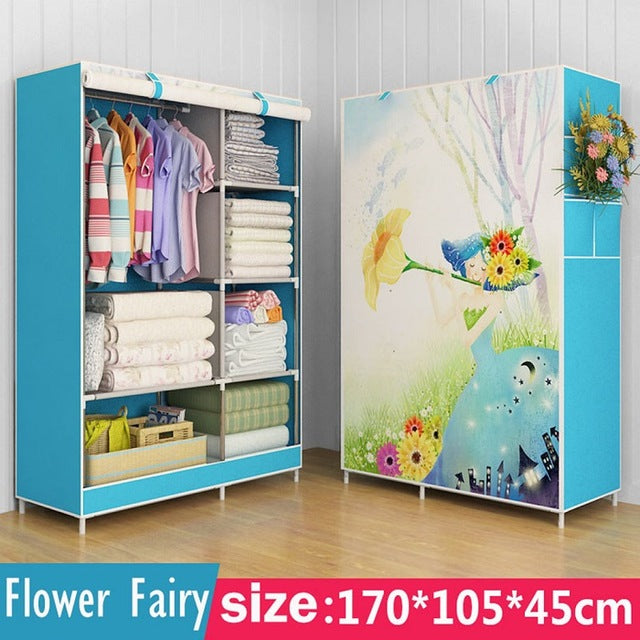 Modern trendy fashion home bedroom furniture storage portable assembly multi-purpose bedroom storage cabinets wardrobe closets