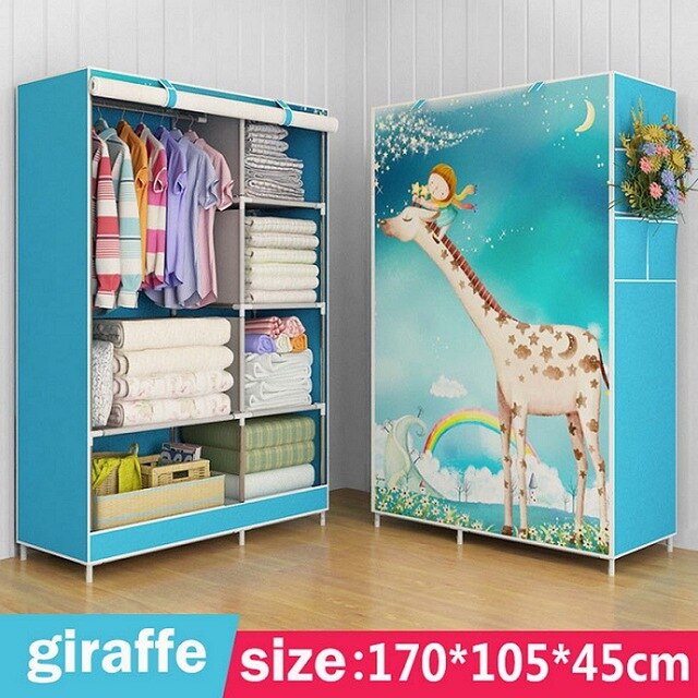 Modern trendy fashion home bedroom furniture storage portable assembly multi-purpose bedroom storage cabinets wardrobe closets
