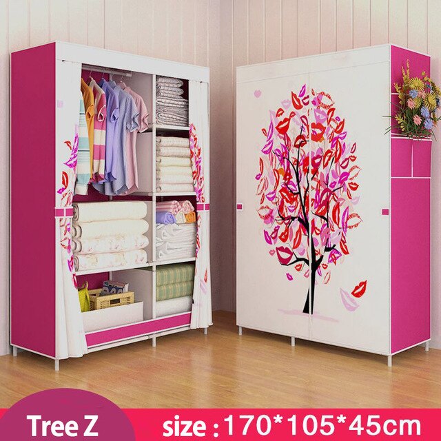 Modern trendy fashion home bedroom furniture storage portable assembly multi-purpose bedroom storage cabinets wardrobe closets