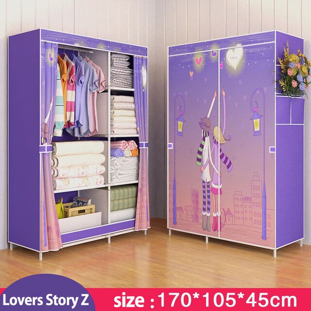 Modern trendy fashion home bedroom furniture storage portable assembly multi-purpose bedroom storage cabinets wardrobe closets
