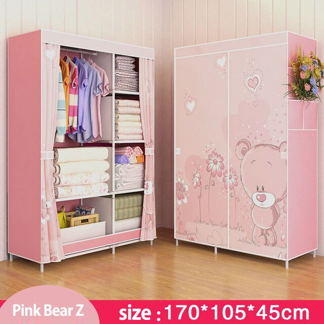 Modern trendy fashion home bedroom furniture storage portable assembly multi-purpose bedroom storage cabinets wardrobe closets