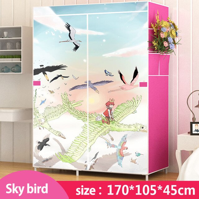 Modern trendy fashion home bedroom furniture storage portable assembly multi-purpose bedroom storage cabinets wardrobe closets