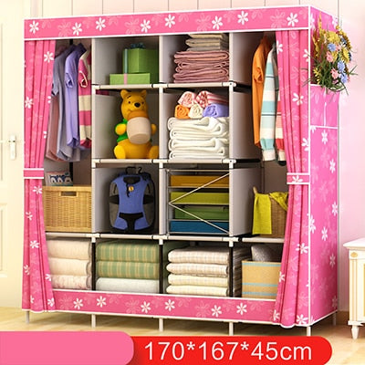 DIY Non-woven fold Portable storage furniture When the quarter wardrobe  Storage Cabinet bedroom furniture wardrobe bedroom
