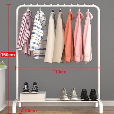 Actionclub Single Rod Drying Rack Floor Stand Drying Rack Simple Clothes Storage Shelf  Folding Indoor Balcony Clothes Racks