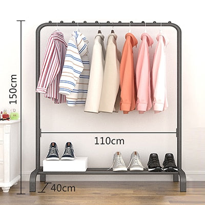 Actionclub Single Rod Drying Rack Floor Stand Drying Rack Simple Clothes Storage Shelf  Folding Indoor Balcony Clothes Racks