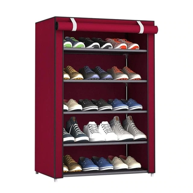 Nonwoven Fabric Simple Shoes Rack Close to the Door Detachable Shoes Organizer Closet Storage Living Room Dustproof Shoe Shelf