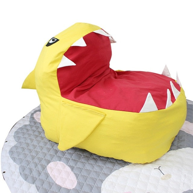 Children Seat Sofa Kids Bean Bag Cartoon Shark Skin Upscale Baby Chair Toddler Nest Puff Seat Bean Chair Only Cover No Filling