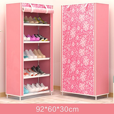 Maple Leaf Candy Color Shoe Racks Cabinet Shoes Rack Space Saver Boot Organizer Shelf Home Furniture DIY Assembly Non-woven