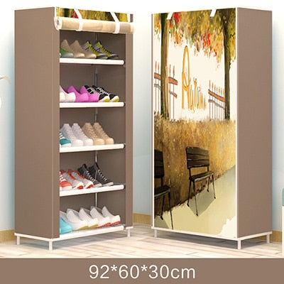 Maple Leaf Candy Color Shoe Racks Cabinet Shoes Rack Space Saver Boot Organizer Shelf Home Furniture DIY Assembly Non-woven