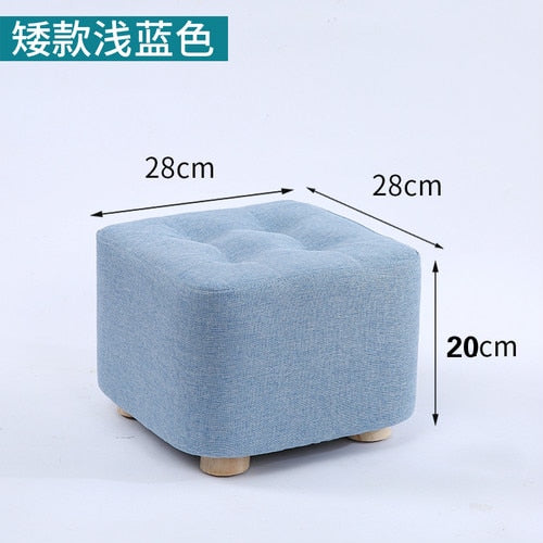 Fashion home sofa square stool cloth art living room tea table mound wooden creative small foot stools saddle kids stool bench