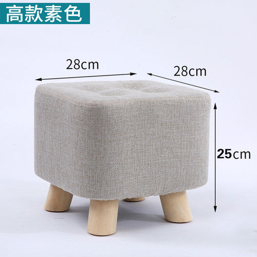 Fashion home sofa square stool cloth art living room tea table mound wooden creative small foot stools saddle kids stool bench