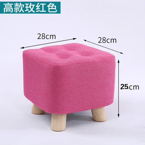 Fashion home sofa square stool cloth art living room tea table mound wooden creative small foot stools saddle kids stool bench
