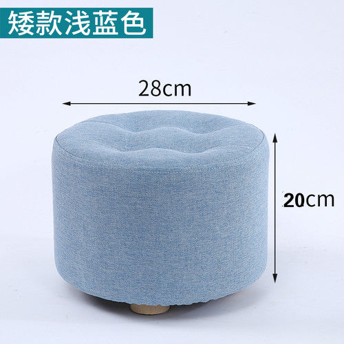 Fashion home sofa square stool cloth art living room tea table mound wooden creative small foot stools saddle kids stool bench
