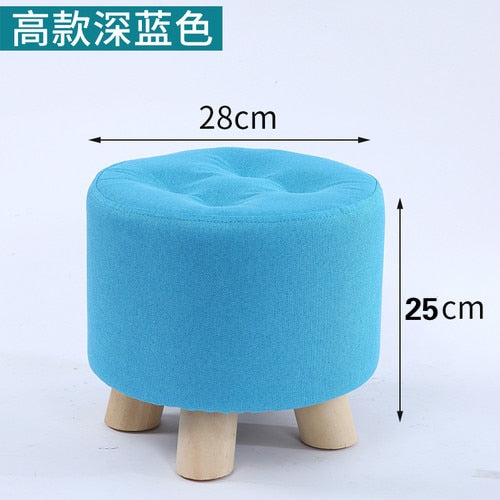 Fashion home sofa square stool cloth art living room tea table mound wooden creative small foot stools saddle kids stool bench