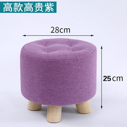 Fashion home sofa square stool cloth art living room tea table mound wooden creative small foot stools saddle kids stool bench