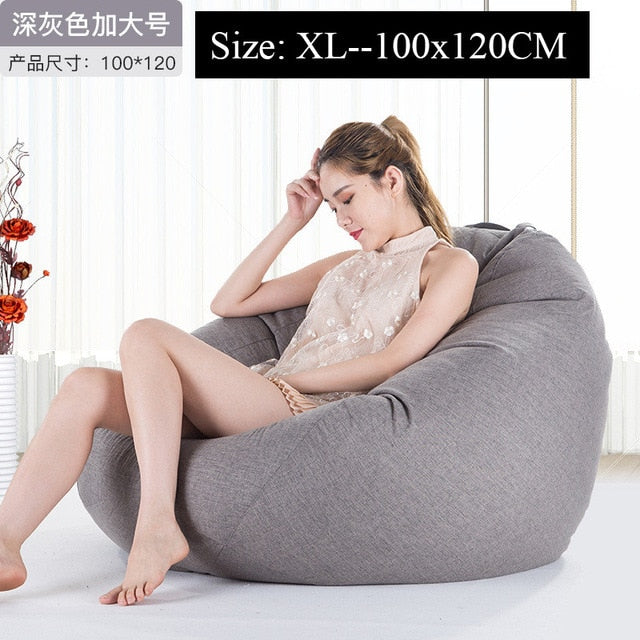 Bean Bag Sofa Cover Lounger Chair Sofa Ottoman Seat Living Room Furniture Without Filler Beanbag Bed Pouf Puff Couch Lazy Tatami