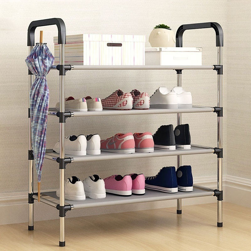 Fashion DIY Assembly Metal Shoes Shelf Student Dormitory Shoe Storage Rack Multi-layers Small Shoe Rack Organizer Cabinet