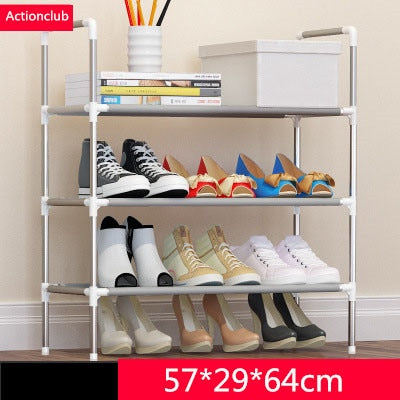 Actionclub Simple Multi-layer DIY Assembly Metal Iron Shoe Shelf Student Dormitory Shoe Storage Rack Large Capacity Shoe Cabinet