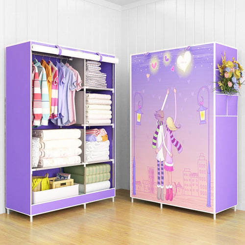 Modern trendy fashion home bedroom furniture storage portable assembly multi-purpose bedroom storage cabinets wardrobe closets