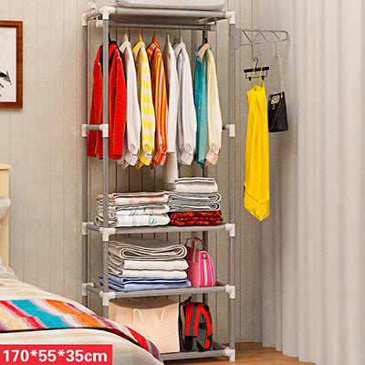 Actionclub Simple Metal Iron Coat Rack Floor Standing Clothes Hanging Storage Shelf Clothes Hanger Racks Bedroom Furniture