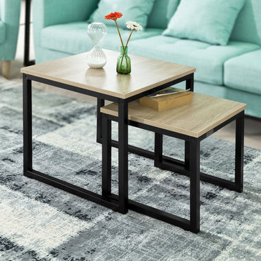 SoBuy FBT42-N Modern Nesting Tables  Set of 2 Coffee Table Side Table End Table