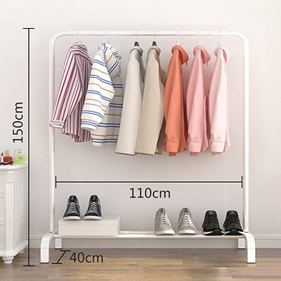 Actionclub Single Rod Drying Rack Floor Stand Drying Rack Simple Clothes Storage Shelf  Folding Indoor Balcony Clothes Racks