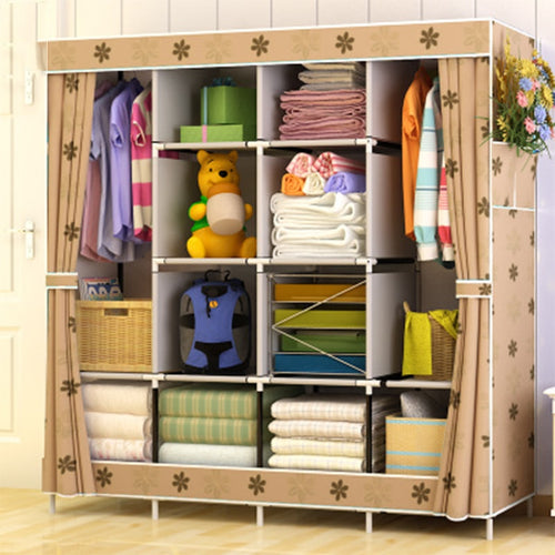 DIY Non-woven fold Portable storage furniture When the quarter wardrobe  Storage Cabinet bedroom furniture wardrobe bedroom