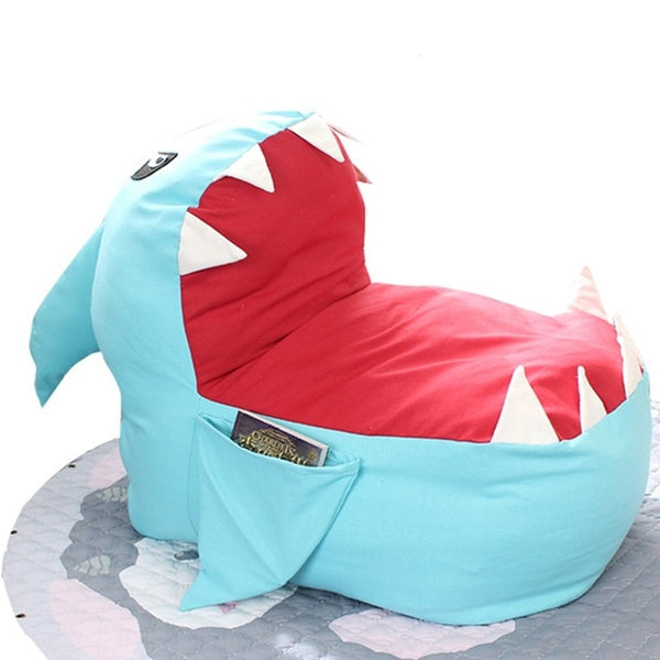 Children Seat Sofa Kids Bean Bag Cartoon Shark Skin Upscale Baby Chair Toddler Nest Puff Seat Bean Chair Only Cover No Filling