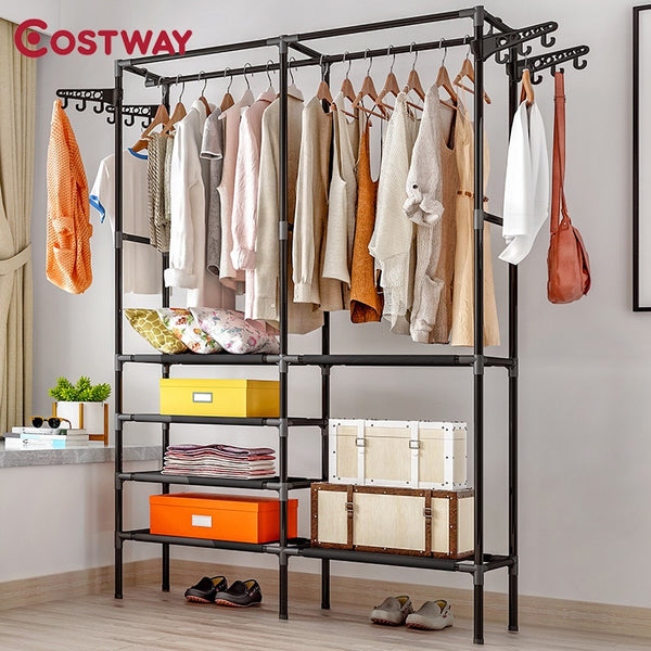 COSTWAY Clothes Hanger Coat Rack Floor Hanger Storage Wardrobe Clothing Drying Racks porte manteau kledingrek perchero de pie