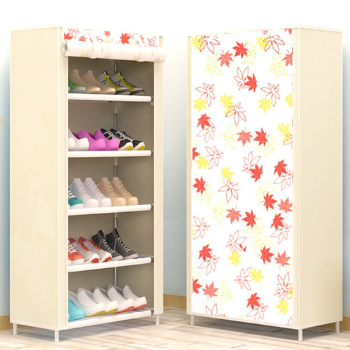 Maple Leaf Candy Color Shoe Racks Cabinet Shoes Rack Space Saver Boot Organizer Shelf Home Furniture DIY Assembly Non-woven