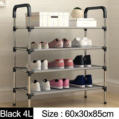 Fashion DIY Assembly Metal Shoes Shelf Student Dormitory Shoe Storage Rack Multi-layers Small Shoe Rack Organizer Cabinet